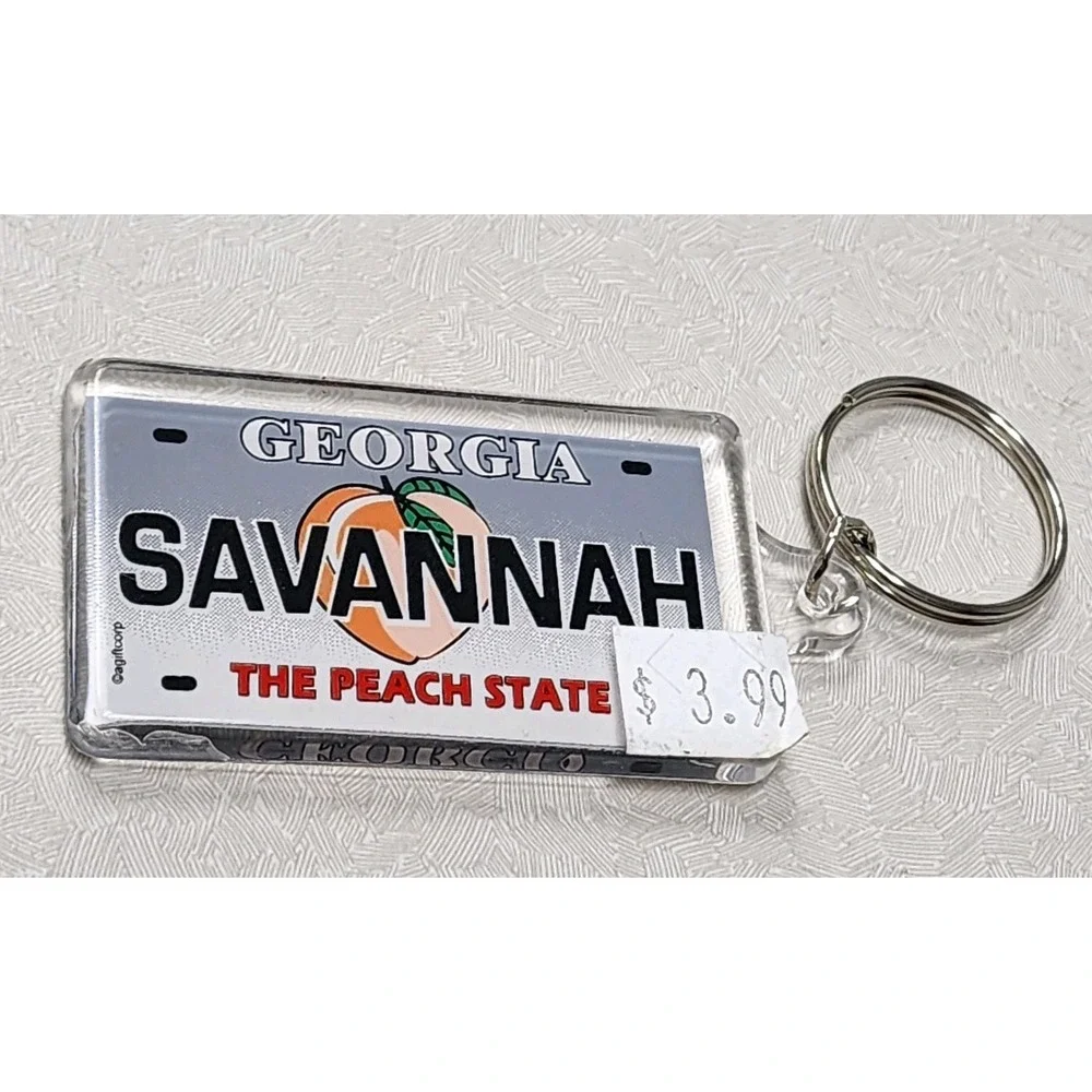 Georgia State License Plate Tag Novelty Key Chain 